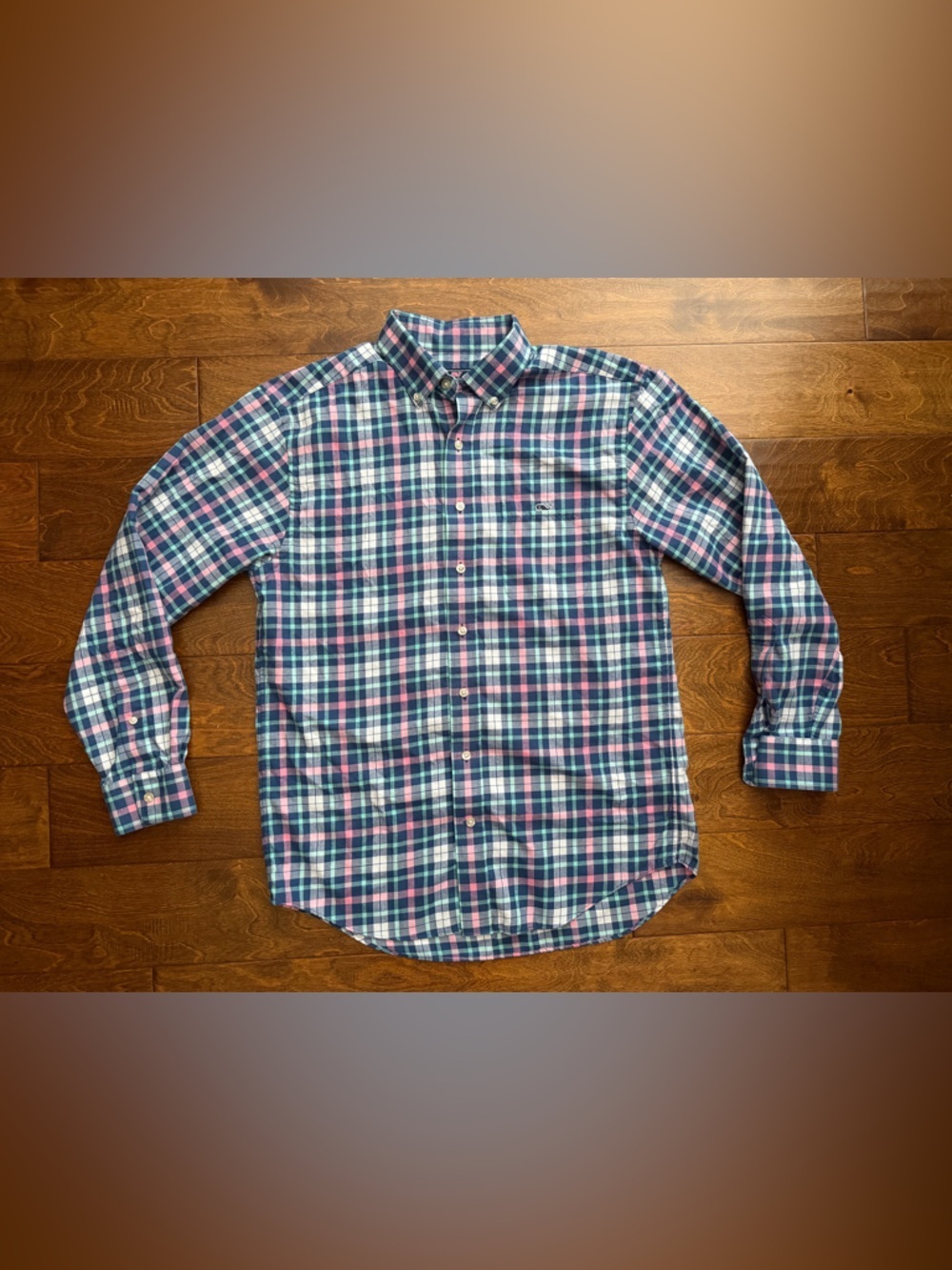 Vineyard Vines Mens Pastel Plaid Long Sleeve Slim Fit Tucker Shirt - Size M